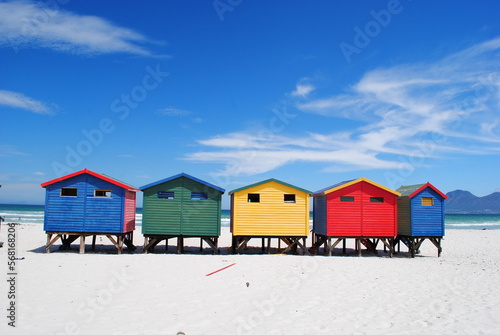 Amazing colorful houses of Muizenberg, Cape Town, South Africa