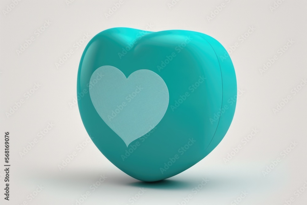 3d rendering of a green heart with a blue heart on a white background 3d rendering of a green heart with a blue heart on a white background