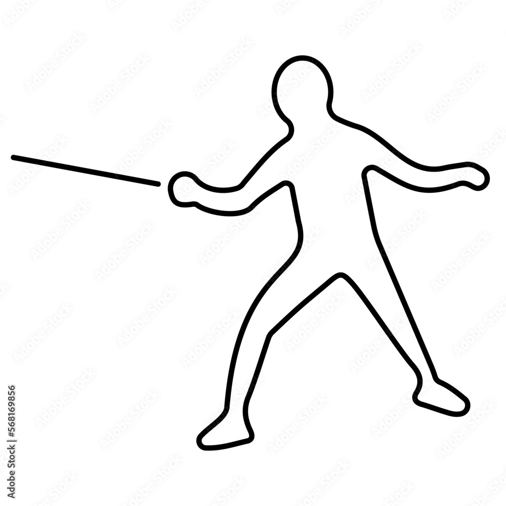 fencing icon on white background, vector illustration.