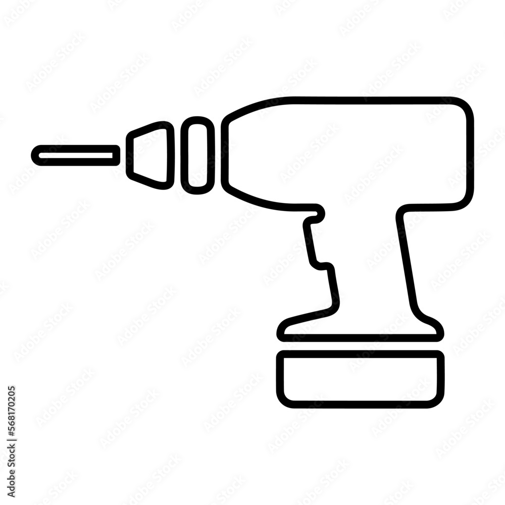 drill icon on white background, vector illustration. drill icon on white background, vector illustration.