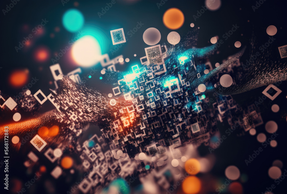 Fototapeta premium Electronic chips floating in the air, background material, Generative AI