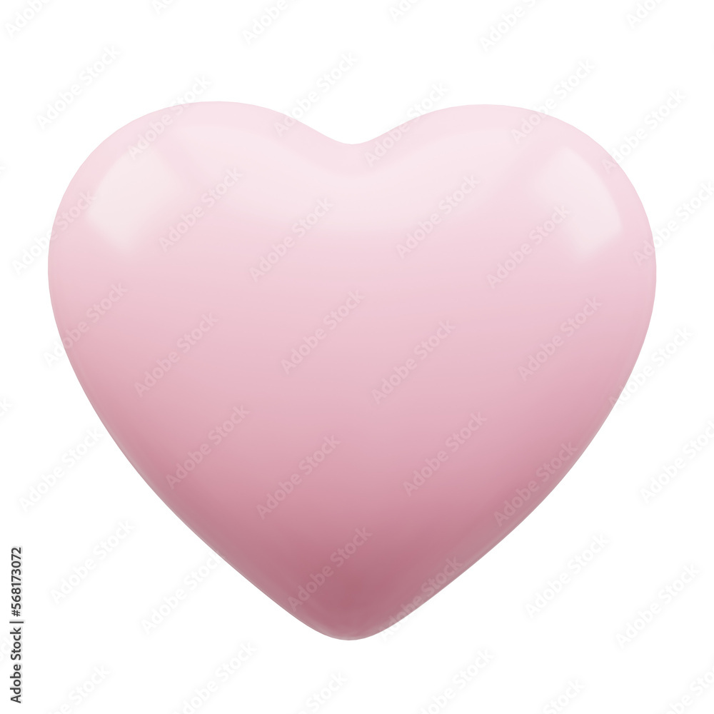 3D rendering heart love for valentine