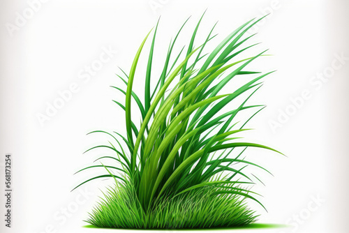 Green grass isolated on a white background. Generative AI
