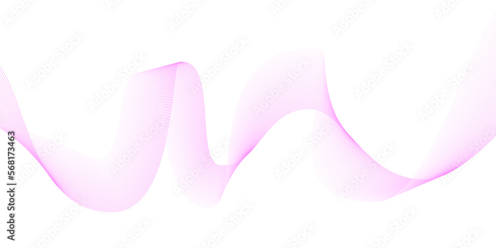 Creative style wave texture or background. Curved smooth lines created by bend tool. Abstract isolated design or DNA. Vector illustration.
