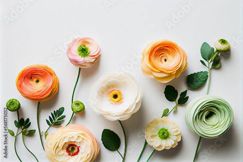 summer and spring flowers background Fototapet