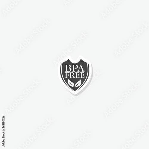 BPA free logo sticker isolated on gray background