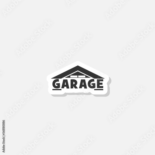  Garage door logo sticker isolated on gray background