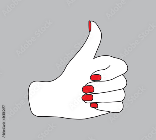 OK sign, thumbs up vector, hand gesture photo