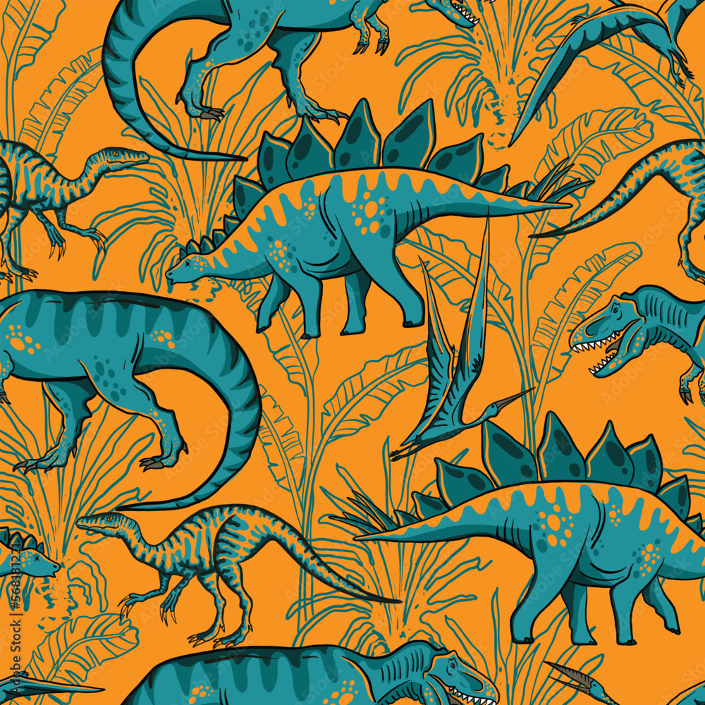 seamless-silhouette-dino-pattern-print-for-t-shirts-textiles