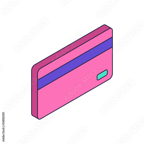 Isometric credit card. Business concept icon. Vector illustration