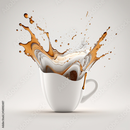 cup of coffee splashing generative ai