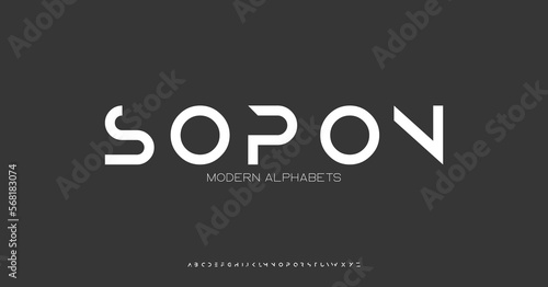 Modern Sports tech font typography. MINIMAL vector typeface for a company. Minimal gaming fonts for logo design.