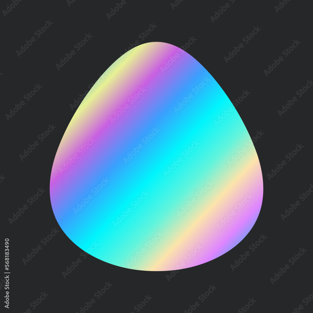 Holographic sticker. Different shape on gradient badget. Vector illustration Holographic sticker. Different shape on gradient badget. Vector illustration