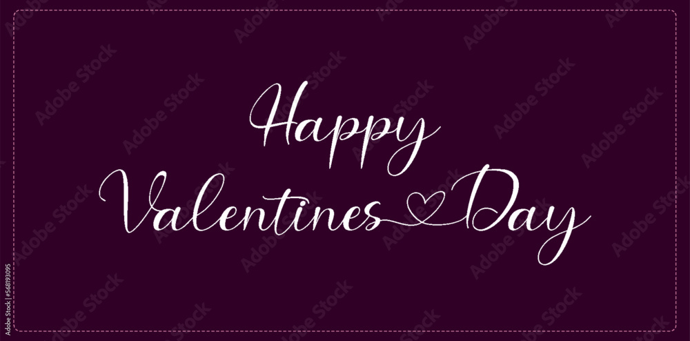 Lettering Happy Valentines Day banner pink. Valentines Day greeting card template with typography text happy valentine`s day and red heart and line on background. Vector illustration