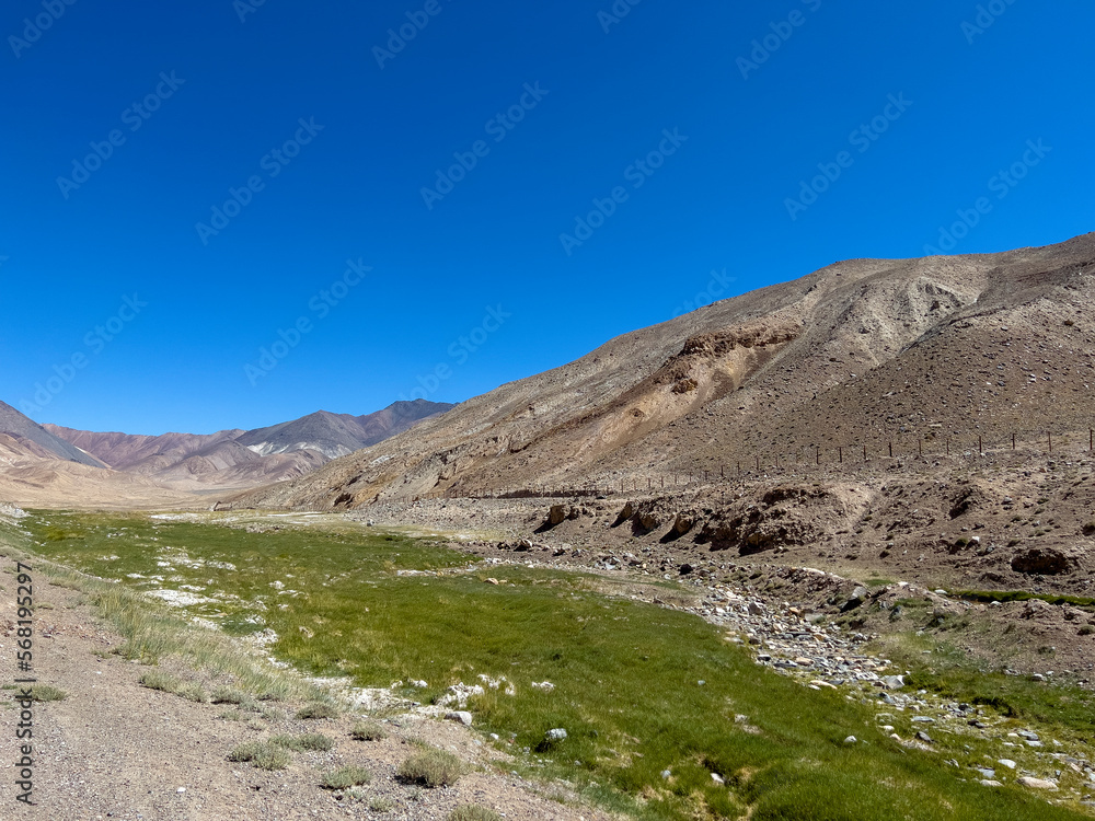 Chinese border line in Tajikistan.