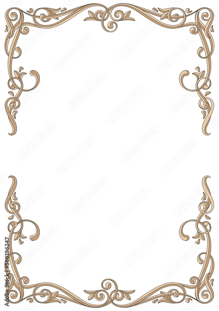 Decorative frame border with branches and leaves Decorative frame border with branches and leaves