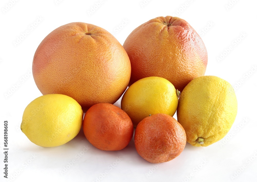 sweet and juicy citrus fruits close up