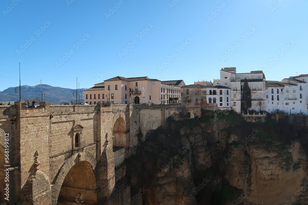 Breathtaking view from the city of Ronda in the Andalusian mountains