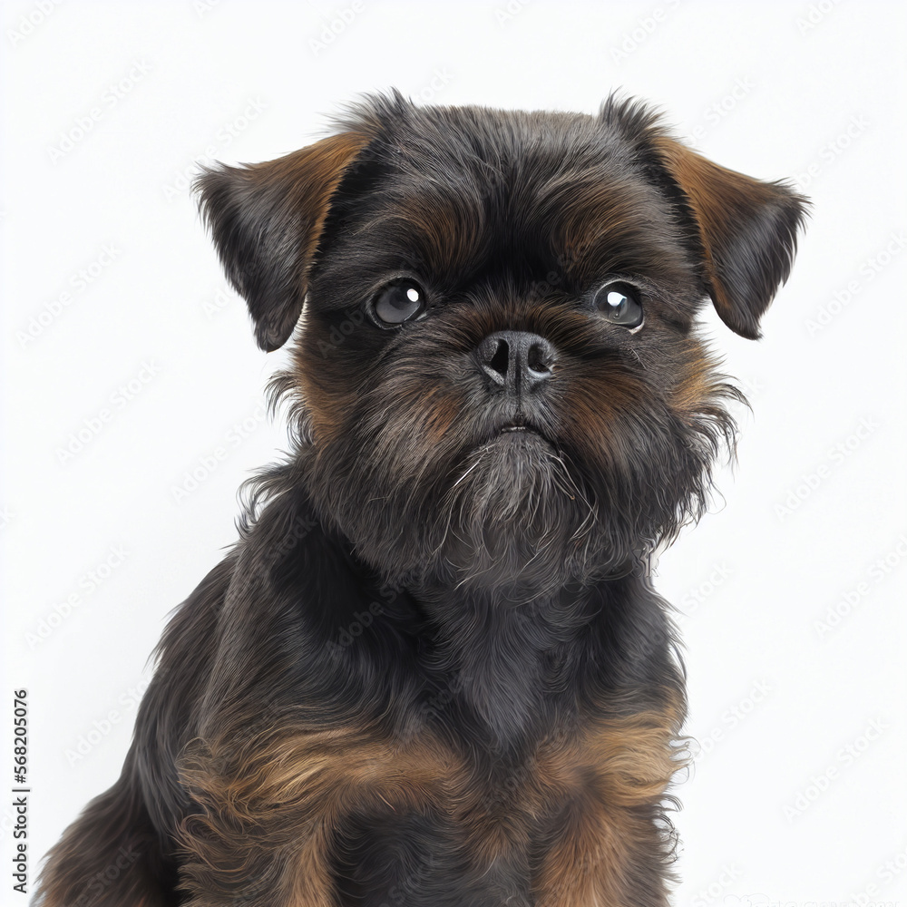 Brussels Griffon dog breed close-up isolated on white. Cute little dog with a funny face Brussels Griffon dog breed close-up isolated on white. Cute little dog with a funny face