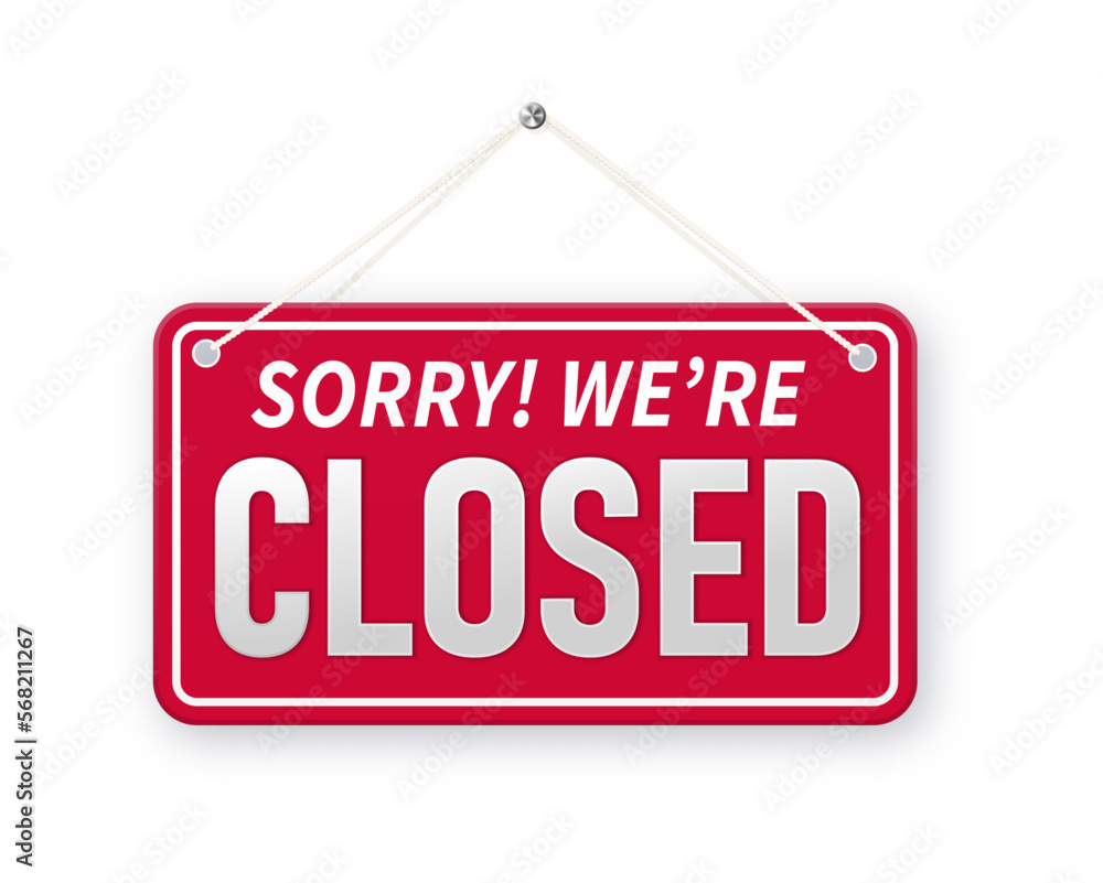 sorry we are closed. background.design closed banner on door store template. Signboard with a rope. Abstract concept for businesses, site, shop services element sorry we are closed. background.design closed banner on door store template. Signboard with a rope. Abstract concept for businesses, site, shop services element