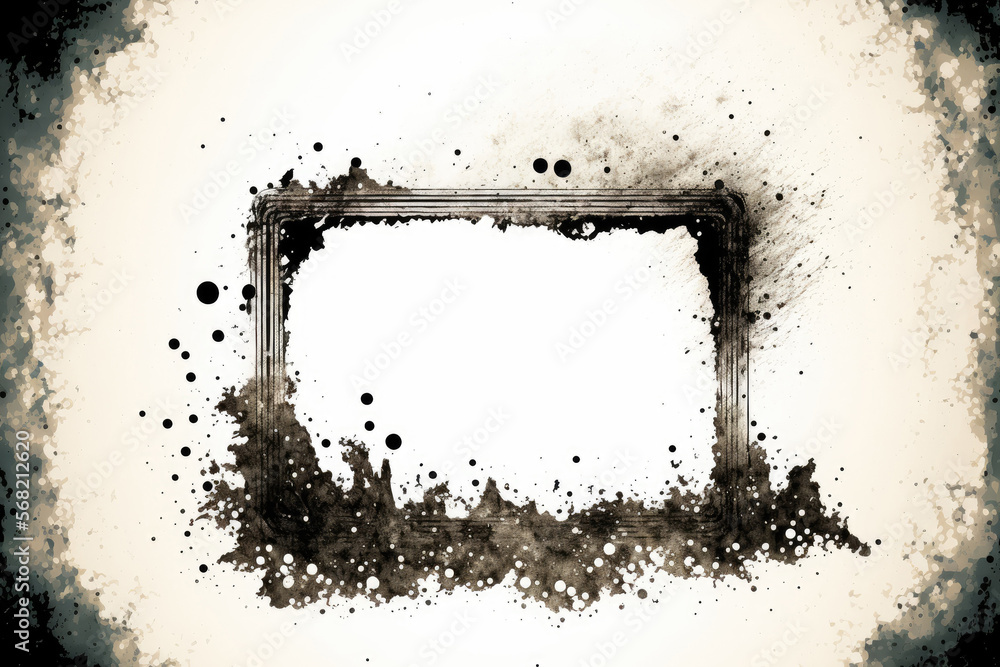 Fototapeta premium abstract, aged, or filthy frame. Dust grain and particle textures are used for grunge backgrounds and vintage styles on white backgrounds with a dirt overlay or screen effect. Generative AI