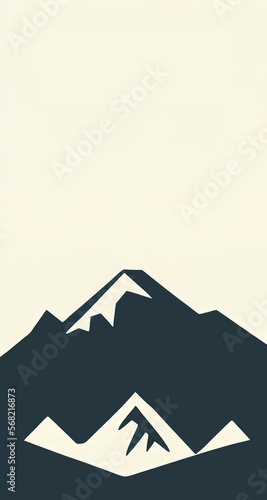 picture of a mountain , a minimalist painting , minimalism, minimalist, minimalistic