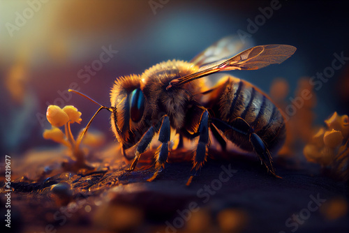 closeup portrait of a bee  © David