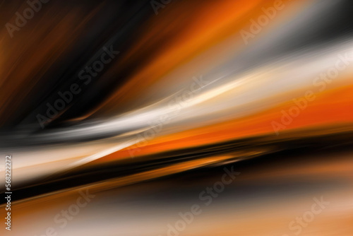 Fantastical and colorful artistic swirl in orange and black. Generative AI illustration