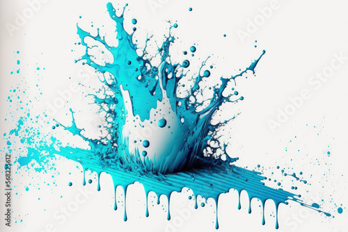 white background with a water splash isolated, water. Generative AI