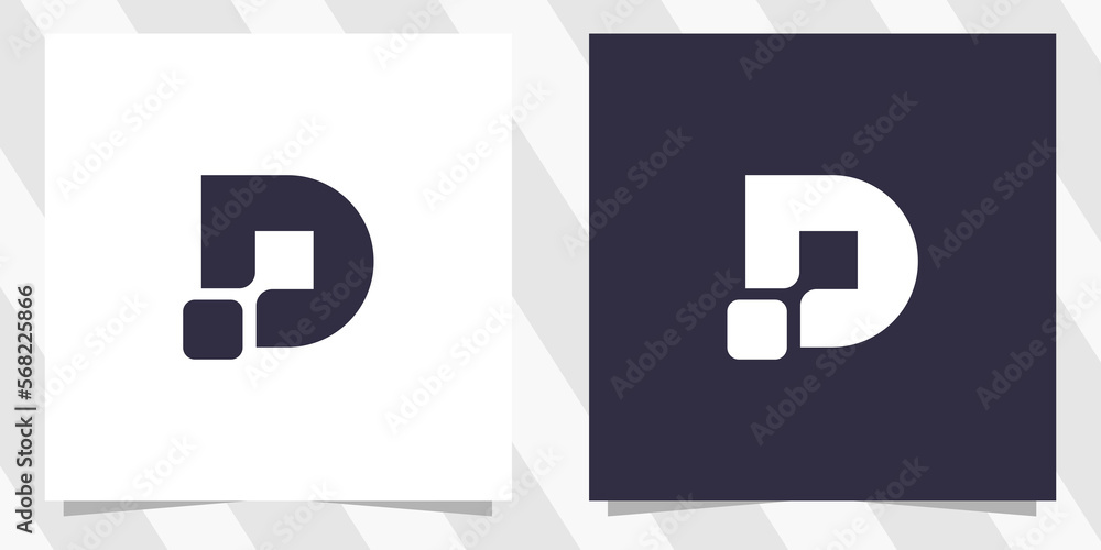 letter d logo design vector - obrazy, fototapety, plakaty 