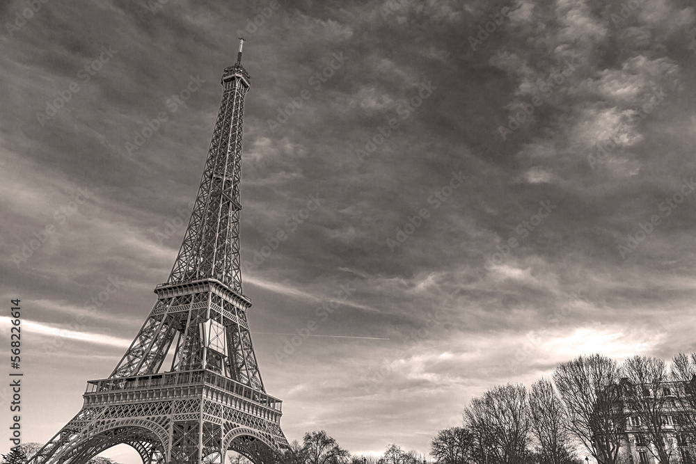 Eiffel Tower in B&W, Paris