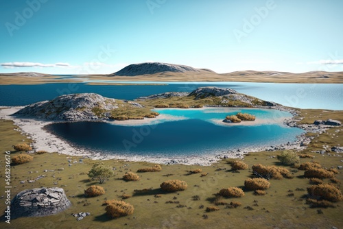 Falkland islands landscape, created with generative ai