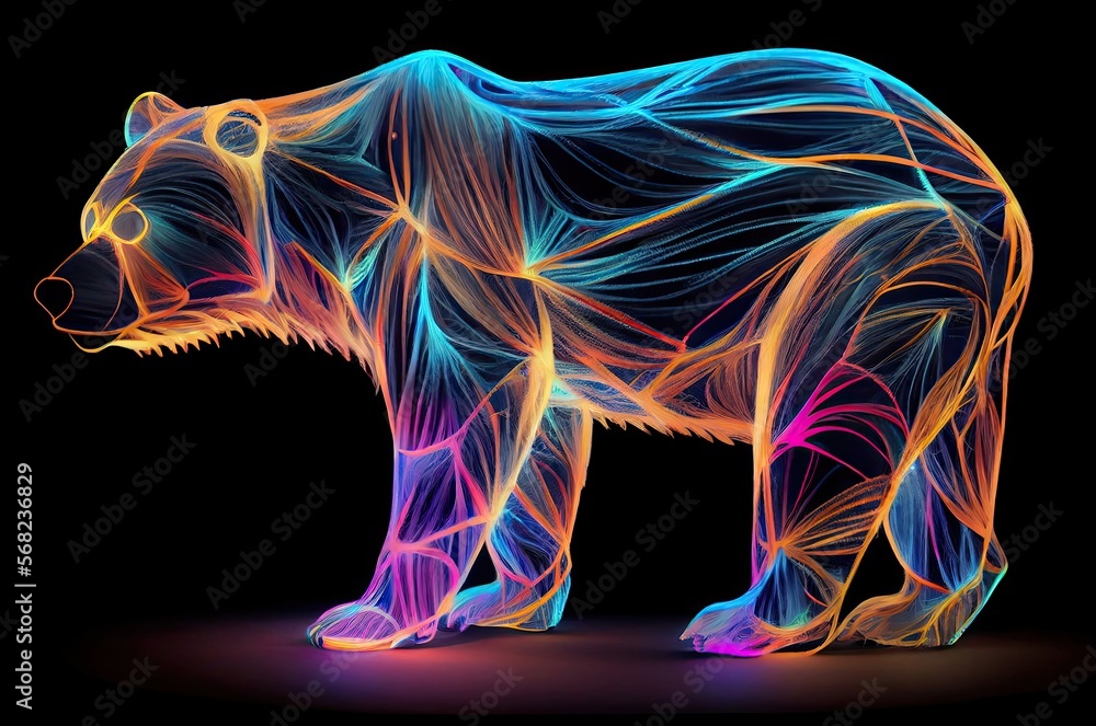 Bear Multi Color Style Generative AI Bear Multi Color Style Generative AI