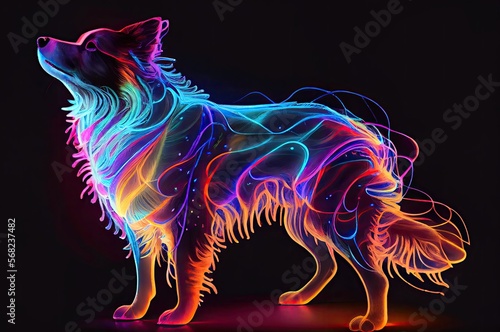 Dog Multi Color Style 002 Generative AI © Johnathan