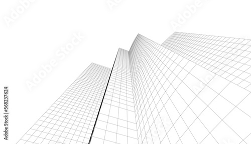 Abstract architecture 3d illustration