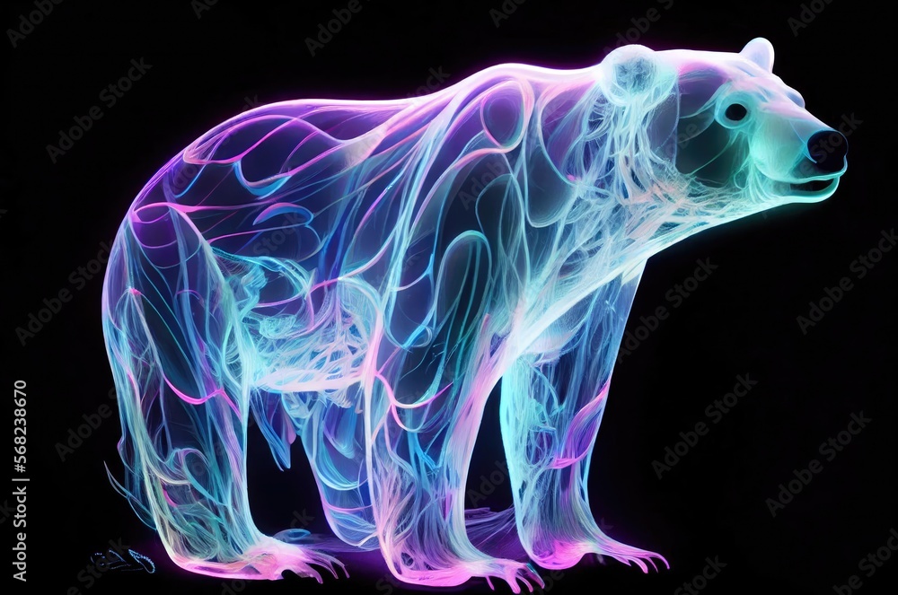 Polar Bear Multi Color Style Generative AI Polar Bear Multi Color Style Generative AI