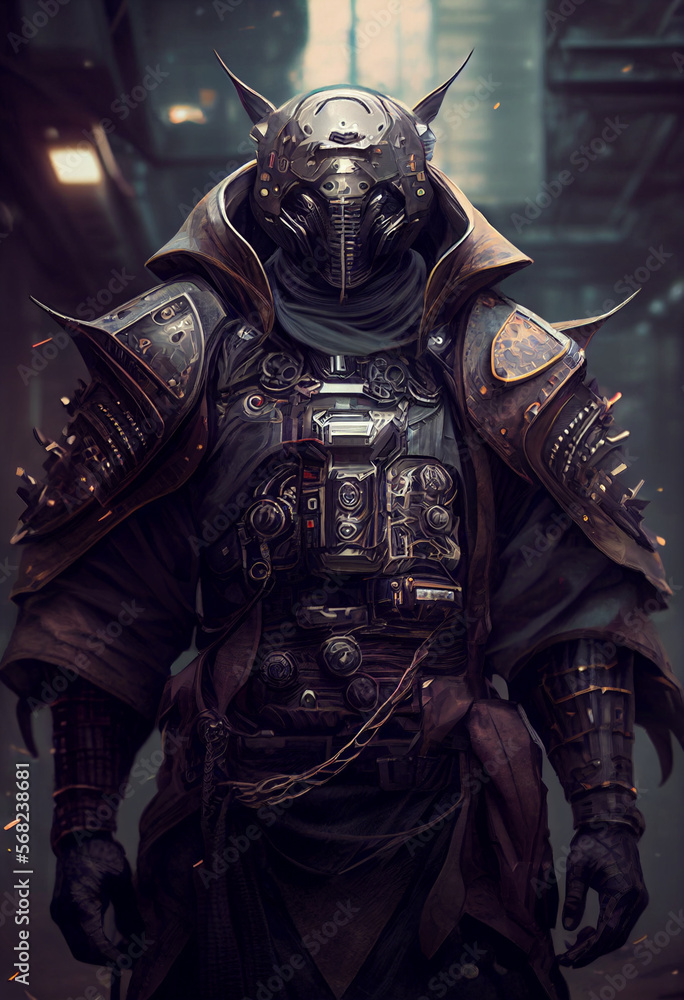ROBOTIC RONIN, GENERATIVE AI, Perfect Phone WALLPAPER or POSTER, Illustration,sci-fi, cyborg ROBOTIC RONIN, GENERATIVE AI, Perfect Phone WALLPAPER or POSTER, Illustration,sci-fi, cyborg