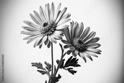 Aster Flowers  Illustration  Generative AI