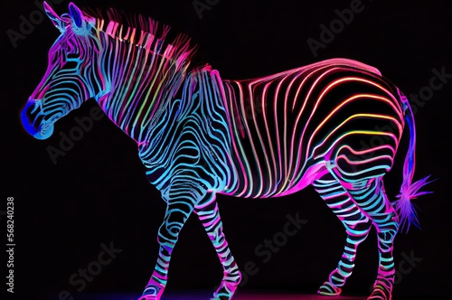 Zebra Multi Color Style Background Generative AI