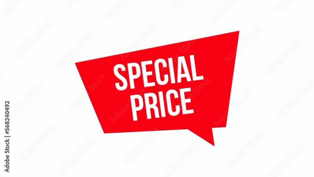 Special Price Text animation on a red speech bubble. Suitable for marketing, promotion, advertising and business. Special Price Text animation on a red speech bubble. Suitable for marketing, promotion, advertising and business.