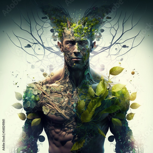 Plantman, Biopunk, Generative AI photo
