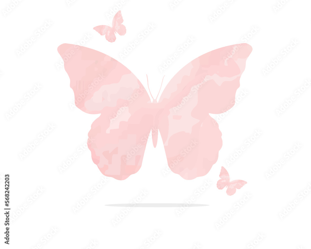 pink butterfly on white background pink butterfly on white background