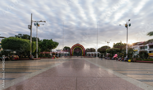 Main Square (Plaza de Armas) Tumbes, Peru. Long exposure