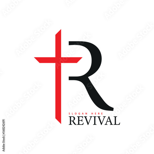 REVIVAL logo T+R ( red cross ) vector