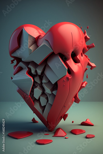 Broken heart, Created with Generative AI 