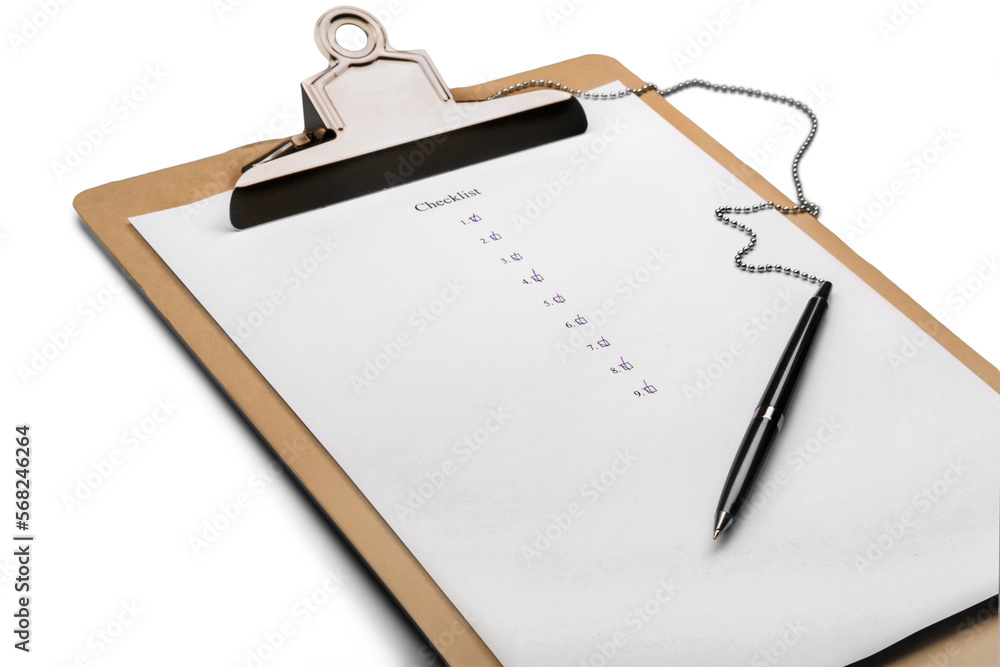 Blank Clipboard with Checklist and Pen Blank Clipboard with Checklist and Pen