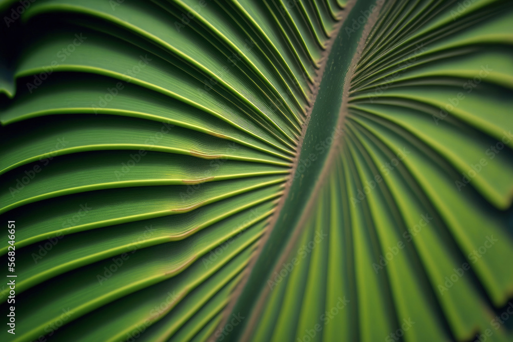 Macro shots of the texture of a palm leaf's heart. Generative AI Macro shots of the texture of a palm leaf's heart. Generative AI