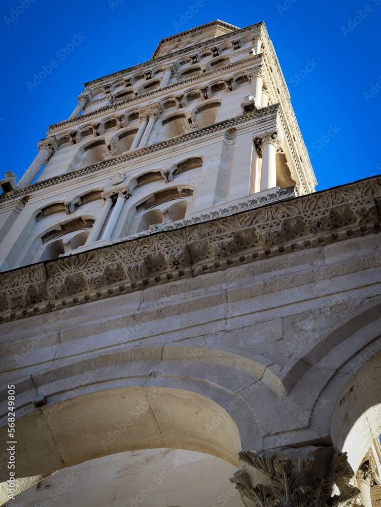 an ancient building, Diocletian's Palace in Split Croatia