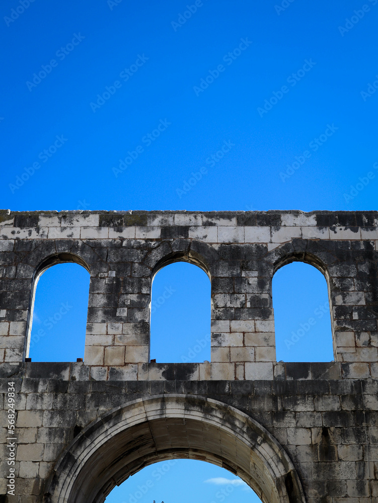 an ancient building, Diocletian's Palace in Split Crotia