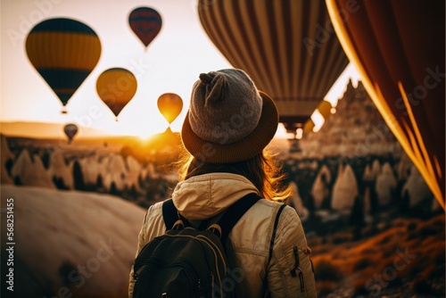 air balloons turkey cappadocia, vacation, Generative AI
